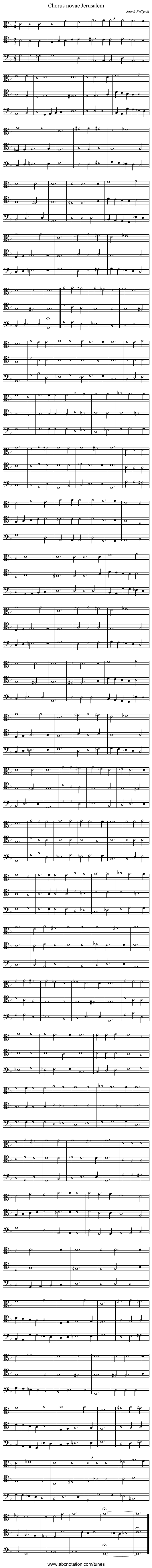 Chorus novae Jerusalem - staff notation