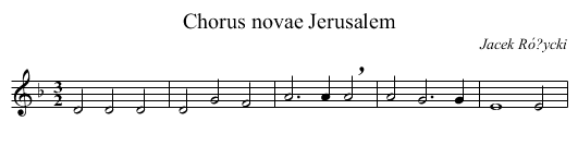 Chorus novae Jerusalem - staff notation