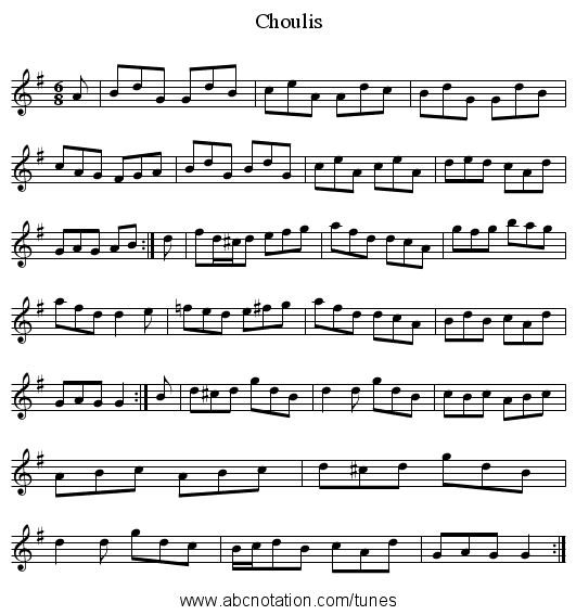 Choulis - staff notation