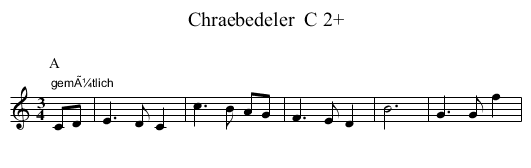 Chraebedeler  C 2+ - staff notation