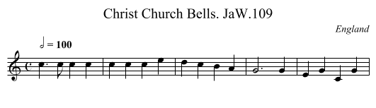 Christ Church Bells. JaW.109 - staff notation