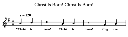 Christ Is Born! Christ Is Born! - staff notation