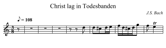 Christ lag in Todesbanden - staff notation