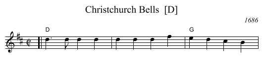 Christchurch Bells  [D] - staff notation