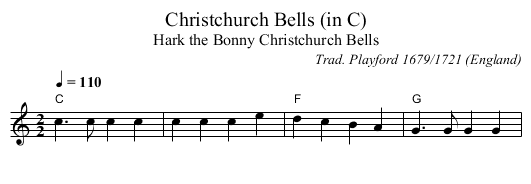 Christchurch Bells (in C) - staff notation