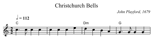 Christchurch Bells - staff notation