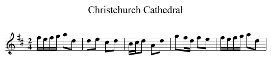Christchurch Cathedral - staff notation