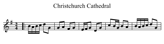 Christchurch Cathedral - staff notation