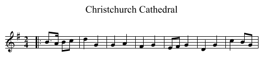 Christchurch Cathedral - staff notation