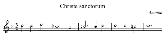 Christe sanctorum - staff notation