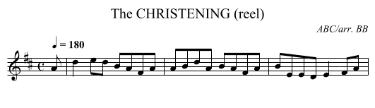 CHRISTENING (reel), The - staff notation