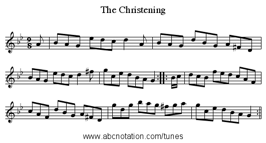 Christening, The - staff notation