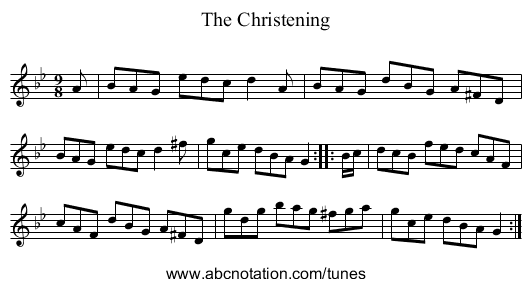 Christening, The - staff notation