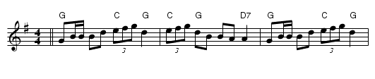 Christians Gykel - staff notation