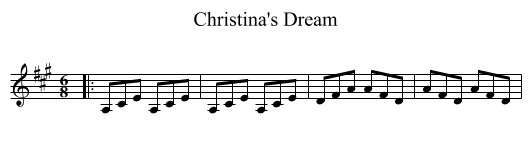 Christina's Dream - staff notation