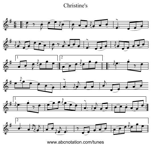 Christine's - staff notation