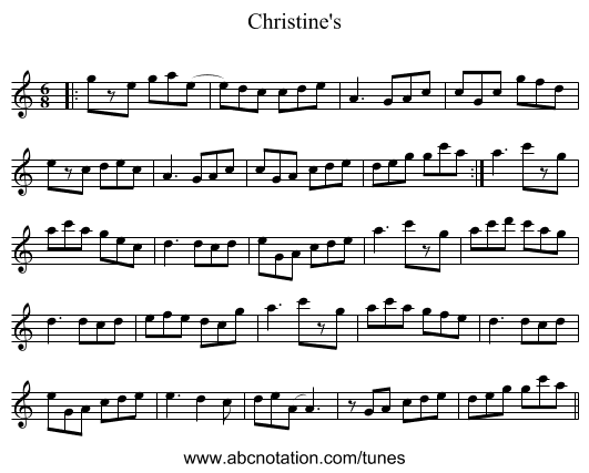 Christine's - staff notation