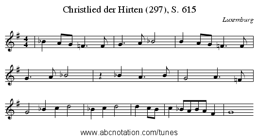 Christlied der Hirten (297), S. 615 - staff notation