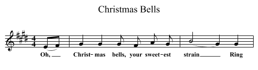 Christmas Bells - staff notation