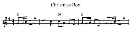 Christmas Box - staff notation