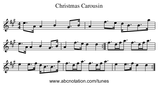 Christmas Carousin - staff notation