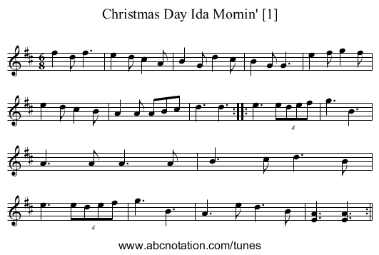 Christmas Day Ida Mornin' [1] - staff notation