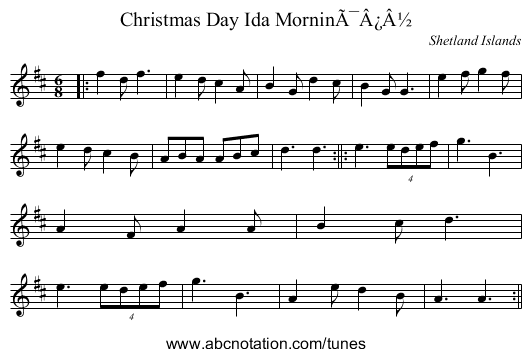 Christmas Day Ida MorninÃ¯Â¿Â½ - staff notation