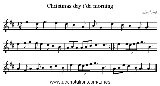 Christmas day i'da morning - staff notation