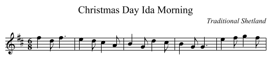 Christmas Day Ida Morning - staff notation