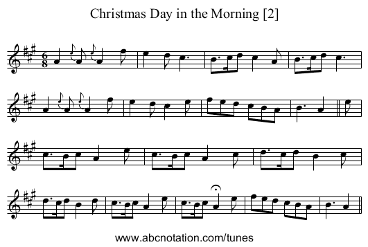 Christmas Day in the Morning [2] - staff notation