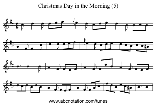 Christmas Day in the Morning (5) - staff notation
