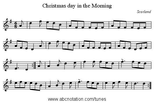 Christmas day in the Morning - staff notation