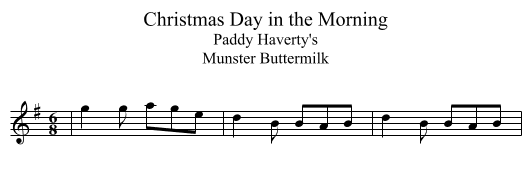 Christmas Day in the Morning - staff notation