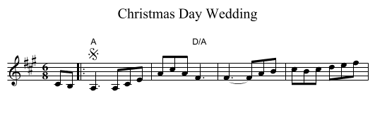 Christmas Day Wedding - staff notation