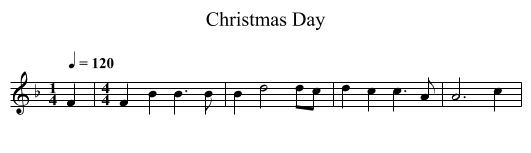 Christmas Day - staff notation