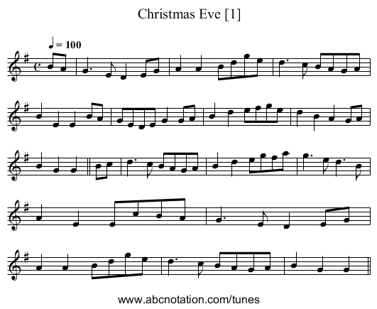Christmas Eve [1] - staff notation