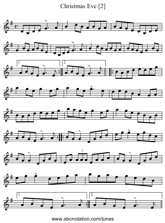 Christmas Eve [2] - staff notation