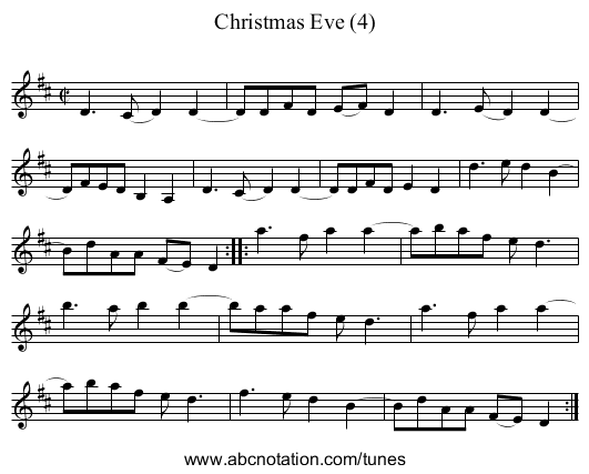 Christmas Eve (4) - staff notation