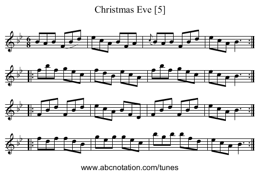 Christmas Eve [5] - staff notation