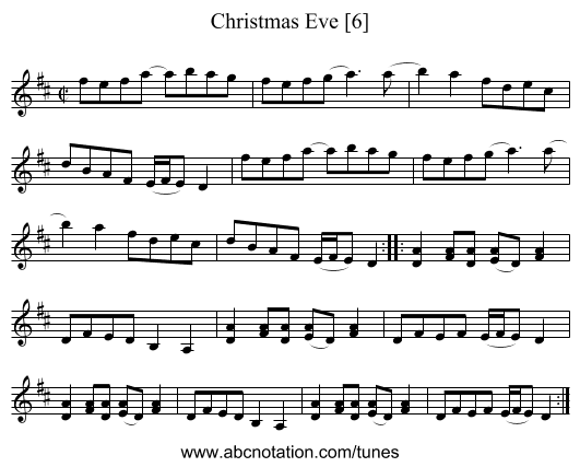 Christmas Eve [6] - staff notation