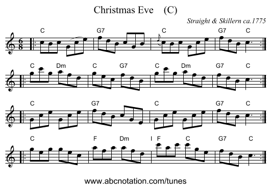 Christmas Eve    (C) - staff notation