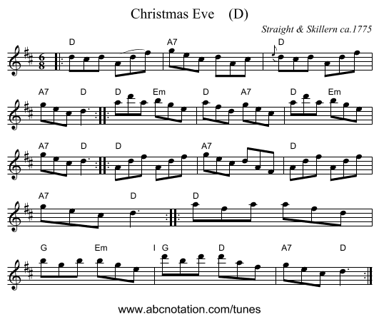 Christmas Eve    (D) - staff notation