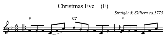 Christmas Eve    (F) - staff notation