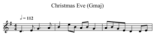 Christmas Eve (Gmaj) - staff notation