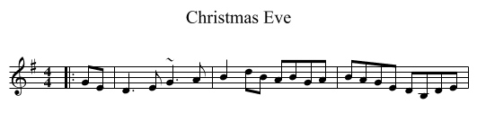 Christmas Eve - staff notation