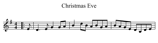 Christmas Eve - staff notation