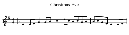 Christmas Eve - staff notation
