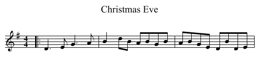 Christmas Eve - staff notation