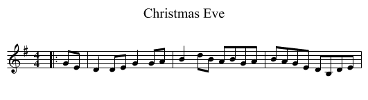 Christmas Eve - staff notation