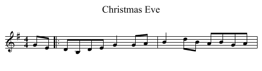 Christmas Eve - staff notation